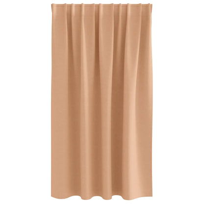 Blackout Curtains with Rings 2 pcs Light Brown 140 x 140 cm