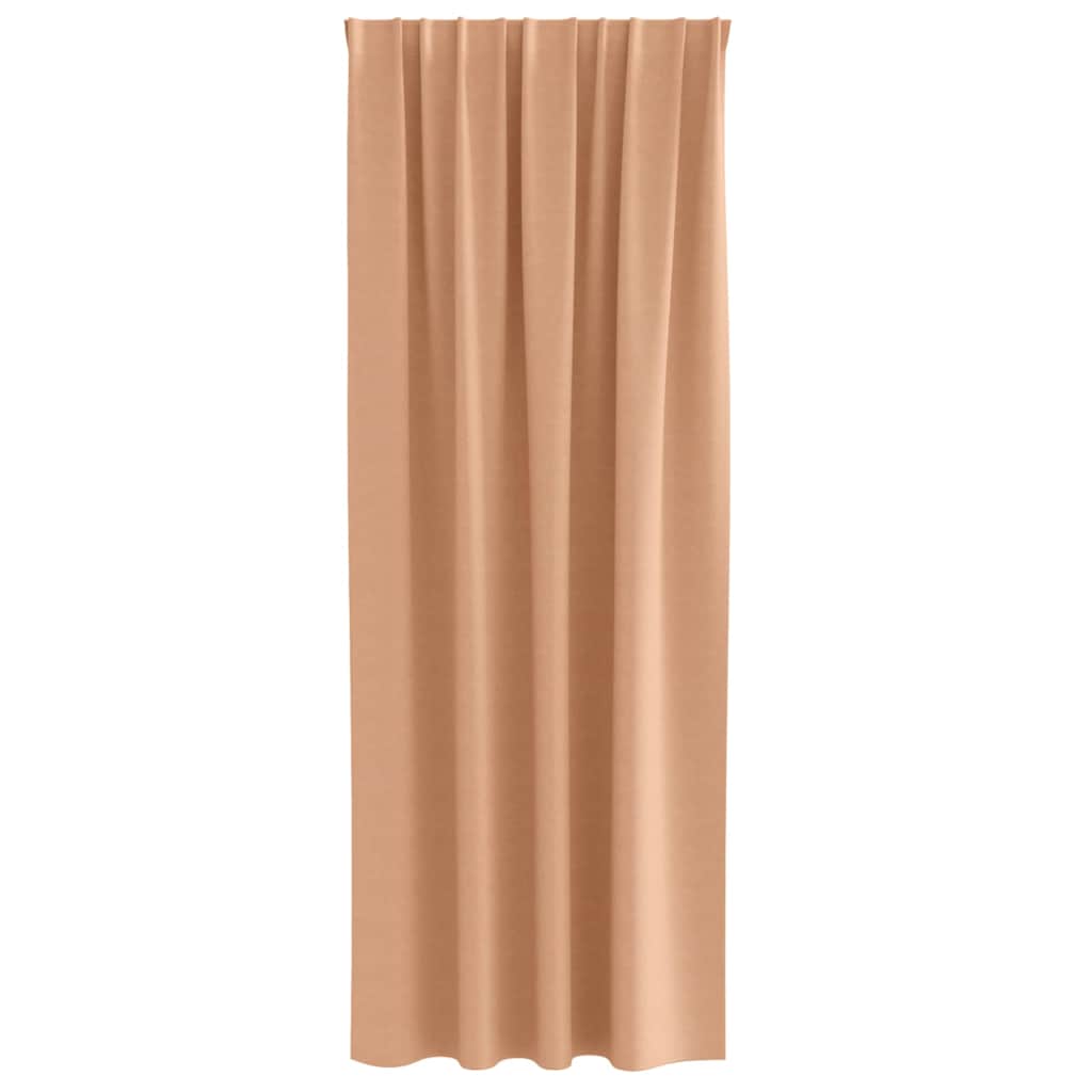 Blackout Curtains with Rings 2 pcs Light Brown 225 x 140 cm