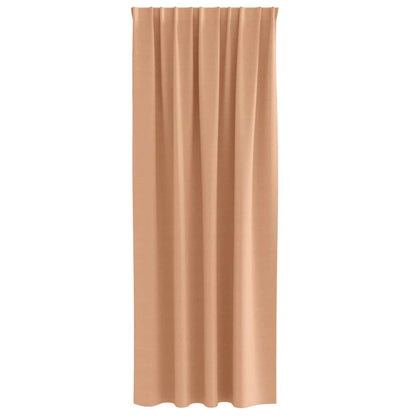 Blackout Curtains with Rings 2 pcs Light Brown 225 x 140 cm