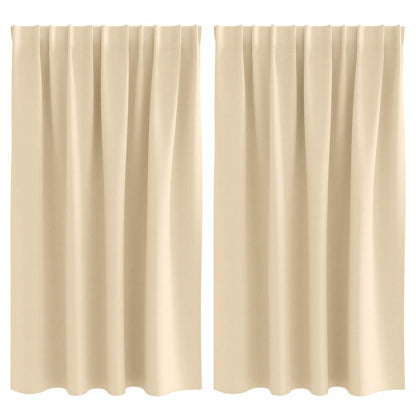 Blackout Curtains with Rings 2 pcs Cream 140 x 140 cm Polyester