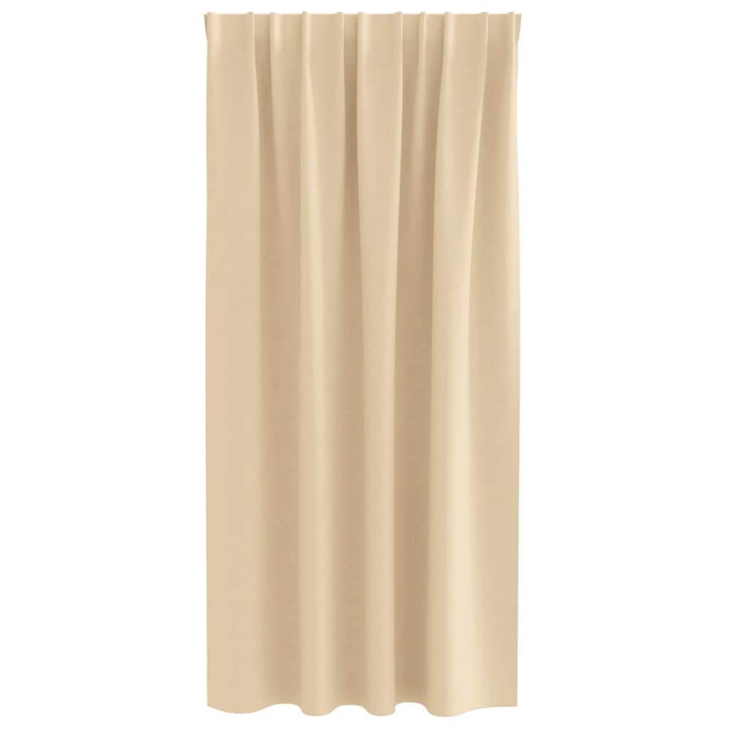 Blackout Curtains with Rings 2 pcs Cream 175 x 140 cm Polyester