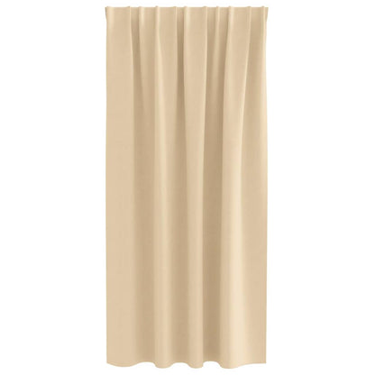 Blackout Curtains with Rings 2 pcs Cream 175 x 140 cm Polyester