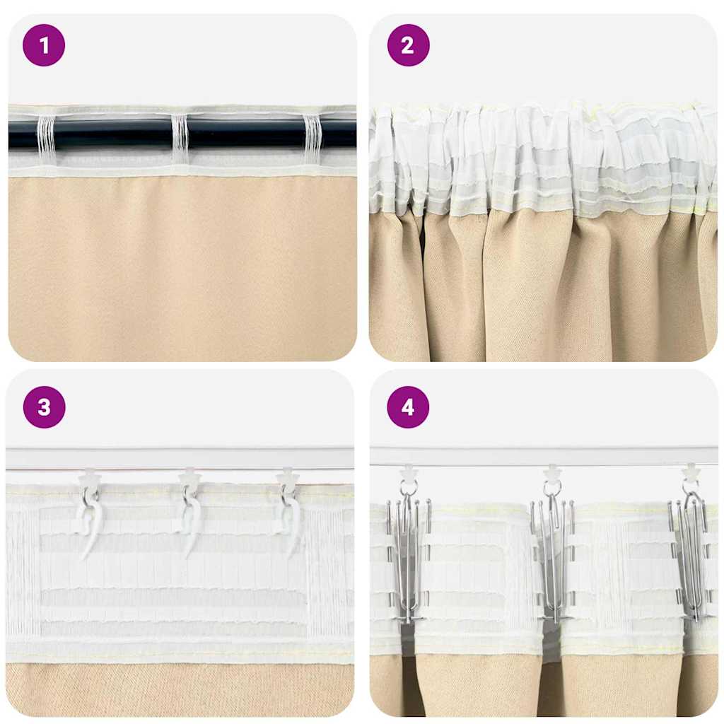 Blackout Curtains with Rings 2 pcs Cream 225 x 140 cm Polyester