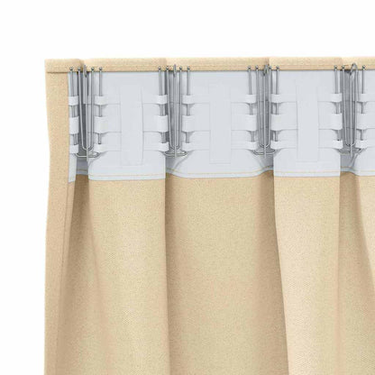 Blackout Curtains with Rings 2 pcs Cream 260 x 140 cm Polyester
