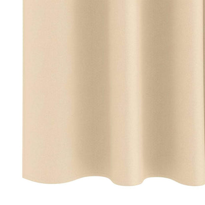 Blackout Curtains with Rings 2 pcs Cream 260 x 140 cm Polyester