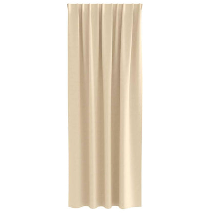Blackout Curtains with Rings 2 pcs Cream 260 x 140 cm Polyester