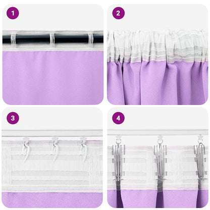 Blackout Curtains with Rings 2 pcs Purple 225 x 140 cm