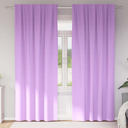 Blackout Curtains with Rings 2 pcs Purple 225 x 140 cm