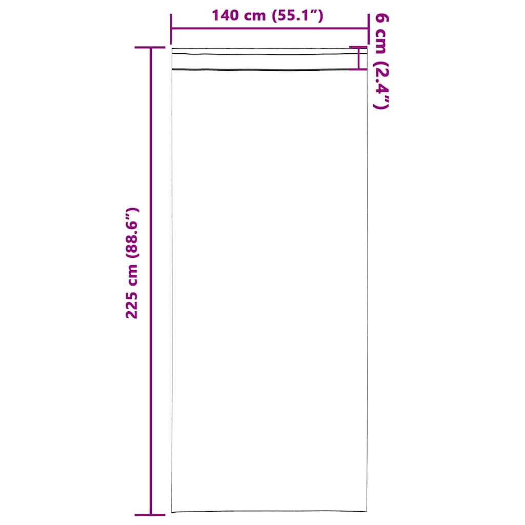 Blackout Curtains with Rings 2 pcs Purple 225 x 140 cm