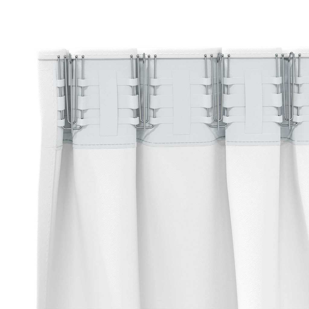 Blackout Curtains with Rings 2 pcs Bright White 140 x 140 cm