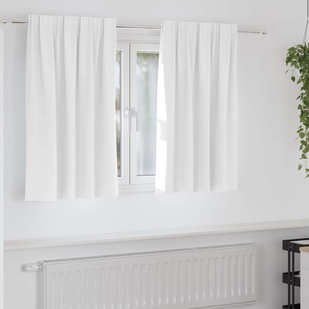 Blackout Curtains with Rings 2 pcs Bright White 140 x 140 cm