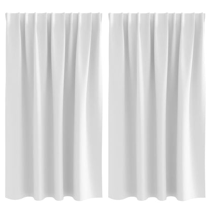 Blackout Curtains with Rings 2 pcs Bright White 140 x 140 cm