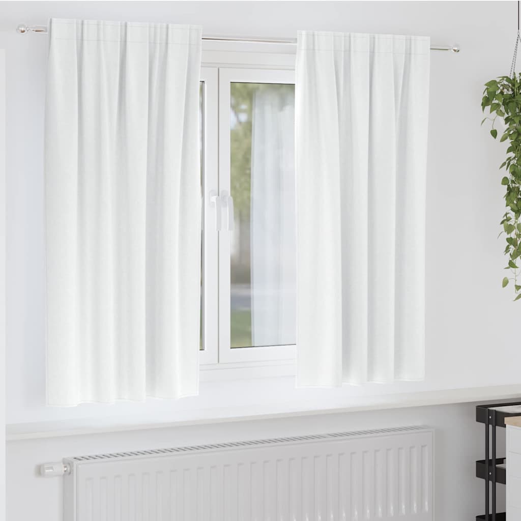 Blackout Curtains with Rings 2 pcs Bright White 175 x 140 cm