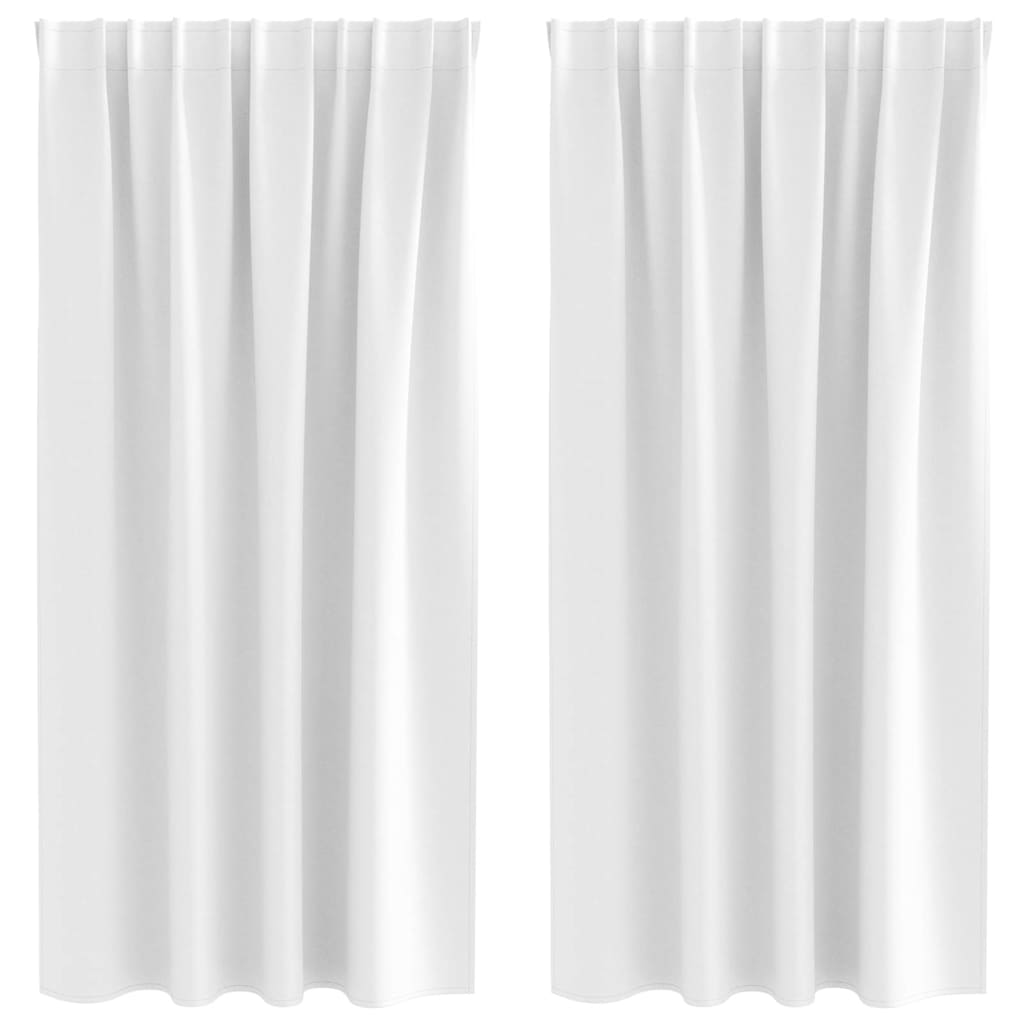 Blackout Curtains with Rings 2 pcs Bright White 175 x 140 cm