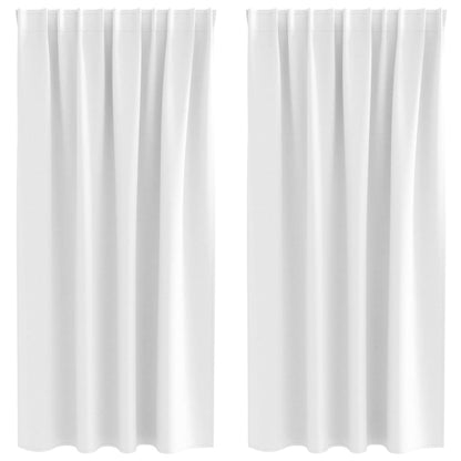 Blackout Curtains with Rings 2 pcs Bright White 175 x 140 cm