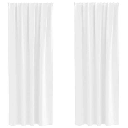 Blackout Curtains with Rings 2 pcs Pure White 225 x 140 cm