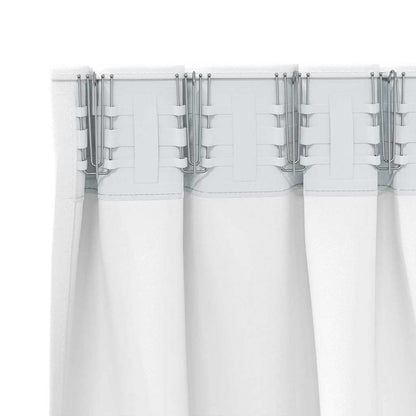 Blackout Curtains with Rings 2 pcs Pure White 245 x 140 cm