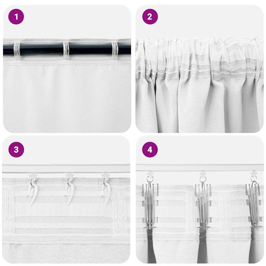 Blackout Curtains with Rings 2 pcs Bright White 260 x 140 cm