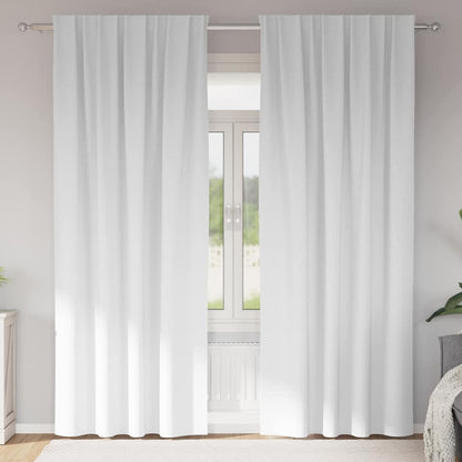 Blackout Curtains with Rings 2 pcs Bright White 260 x 140 cm
