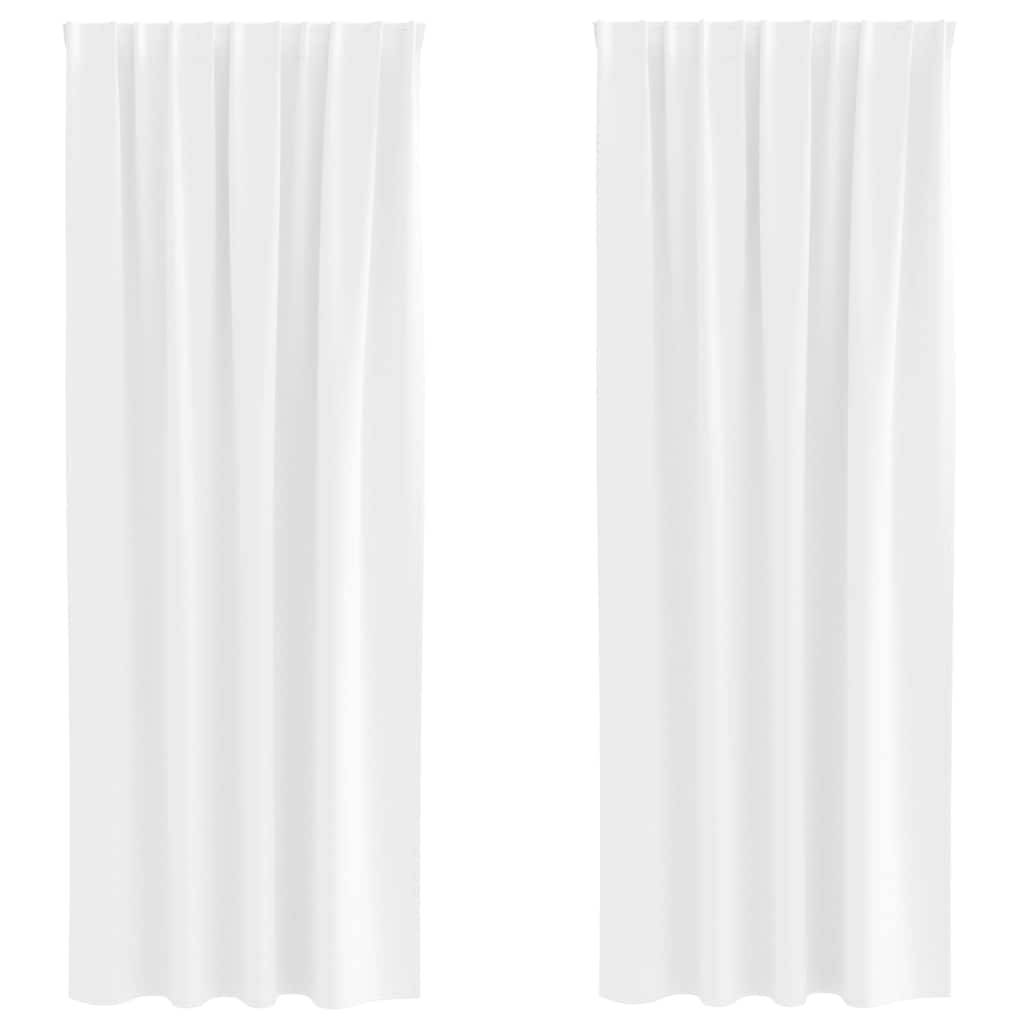 Blackout Curtains with Rings 2 pcs Bright White 260 x 140 cm