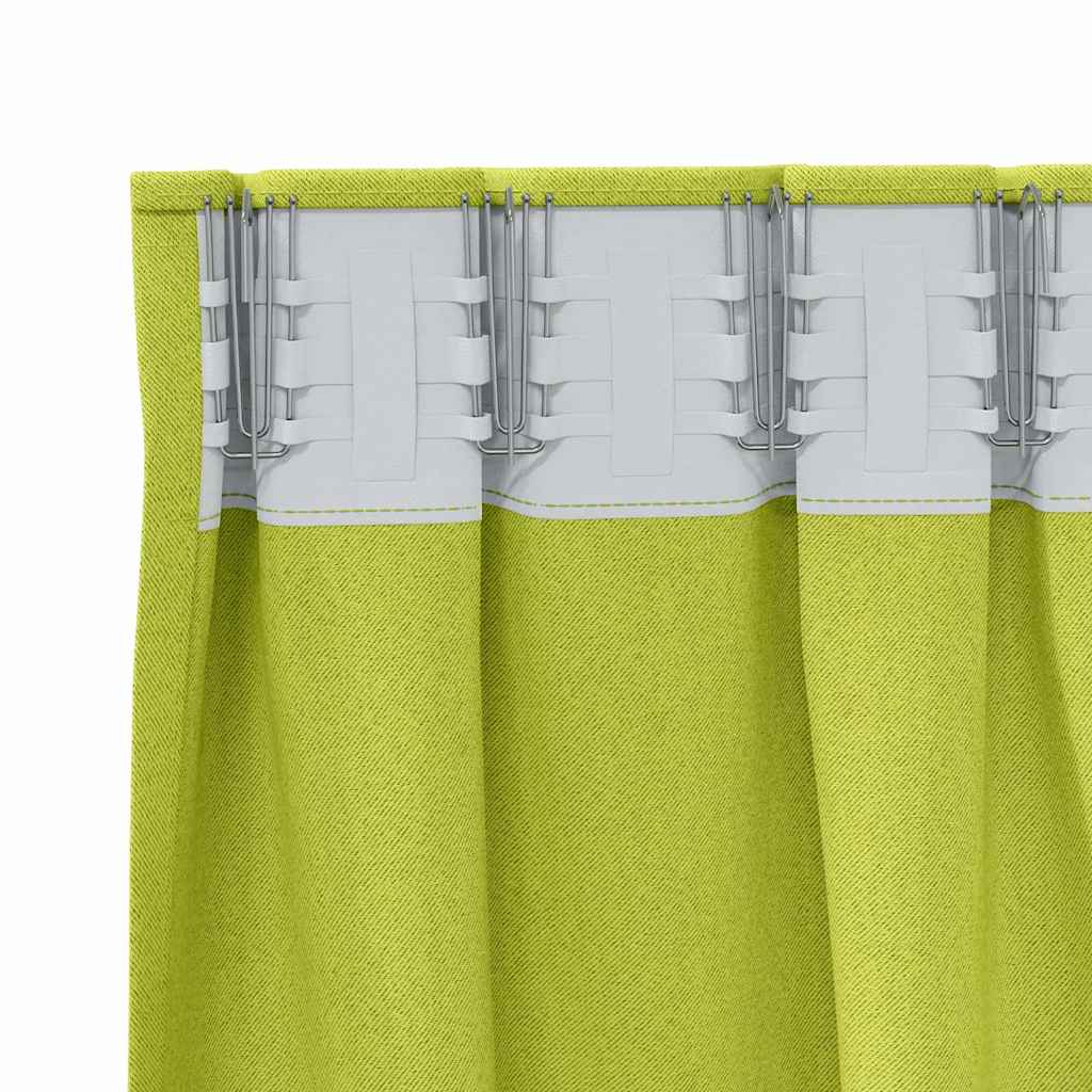 Blackout Curtains with Rings 2 pcs Green 225 x 140 cm Polyester