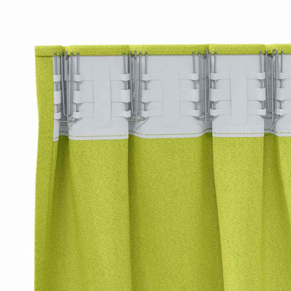 Blackout Curtains with Rings 2 pcs Green 225 x 140 cm Polyester