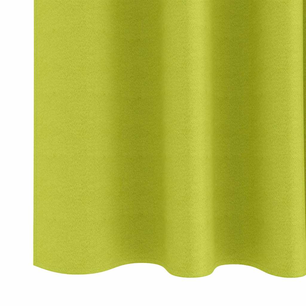 Blackout Curtains with Rings 2 pcs Green 225 x 140 cm Polyester