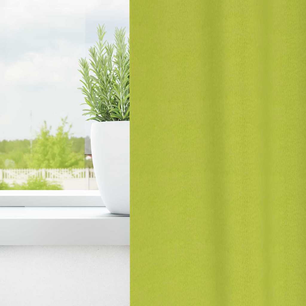 Blackout Curtains with Rings 2 pcs Green 225 x 140 cm Polyester
