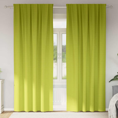 Blackout Curtains with Rings 2 pcs Green 225 x 140 cm Polyester