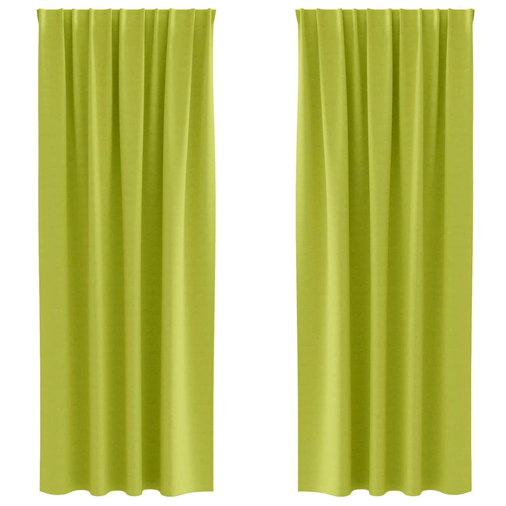 Blackout Curtains with Rings 2 pcs Green 225 x 140 cm Polyester