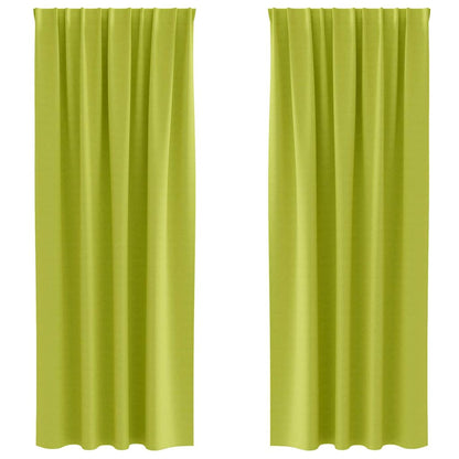 Blackout Curtains with Rings 2 pcs Green 225 x 140 cm Polyester