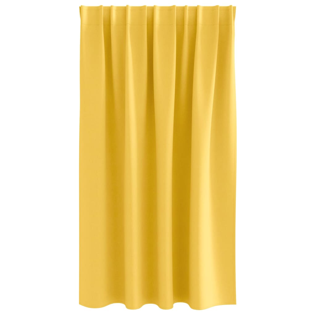 Blackout Curtains with Rings 2 pcs Mustard Yellow 140 x 140 cm
