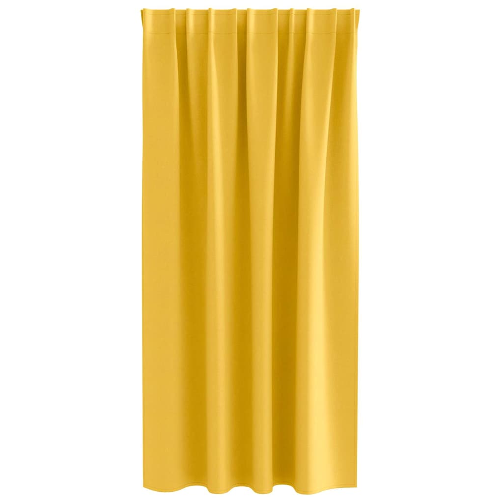 Blackout Curtains with Rings 2 pcs Mustard Yellow 175 x 140 cm