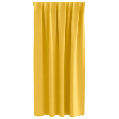 Blackout Curtains with Rings 2 pcs Mustard Yellow 175 x 140 cm
