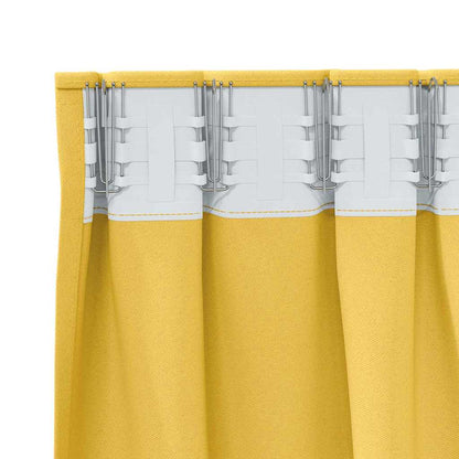 Blackout Curtains with Rings 2 pcs Mustard Yellow 225 x 140 cm