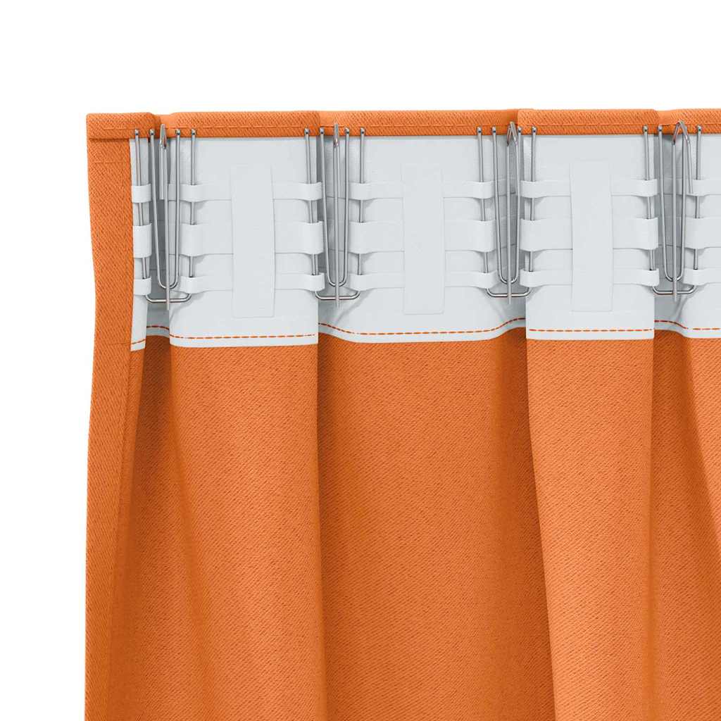 Blackout Curtains with Rings 2 pcs Bright Orange 140 x 140 cm