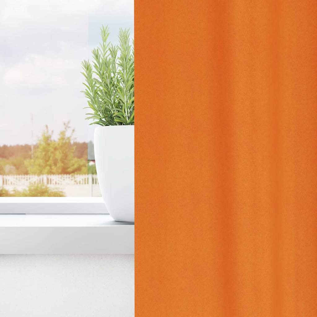Blackout Curtains with Rings 2 pcs Bright Orange 140 x 140 cm