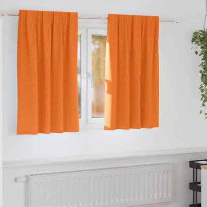 Blackout Curtains with Rings 2 pcs Bright Orange 140 x 140 cm