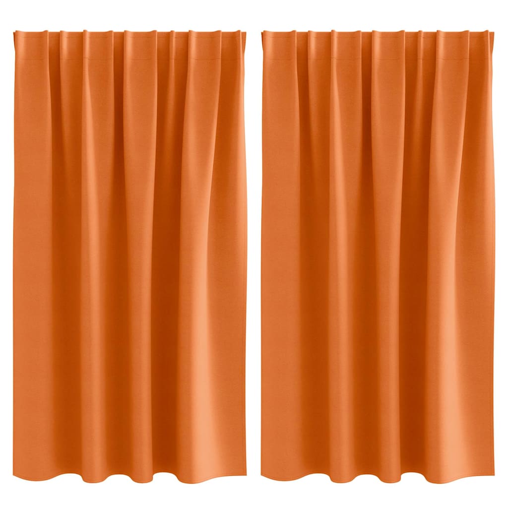 Blackout Curtains with Rings 2 pcs Bright Orange 140 x 140 cm