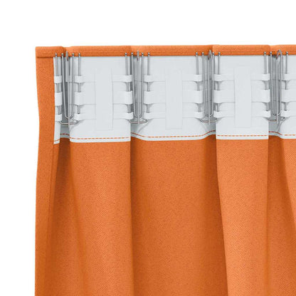 Blackout Curtains with Rings 2 pcs Orange 175 x 140 cm