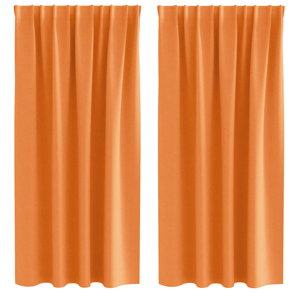 Blackout Curtains with Rings 2 pcs Orange 175 x 140 cm