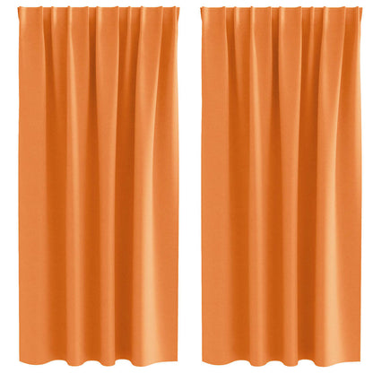 Blackout Curtains with Rings 2 pcs Orange 175 x 140 cm