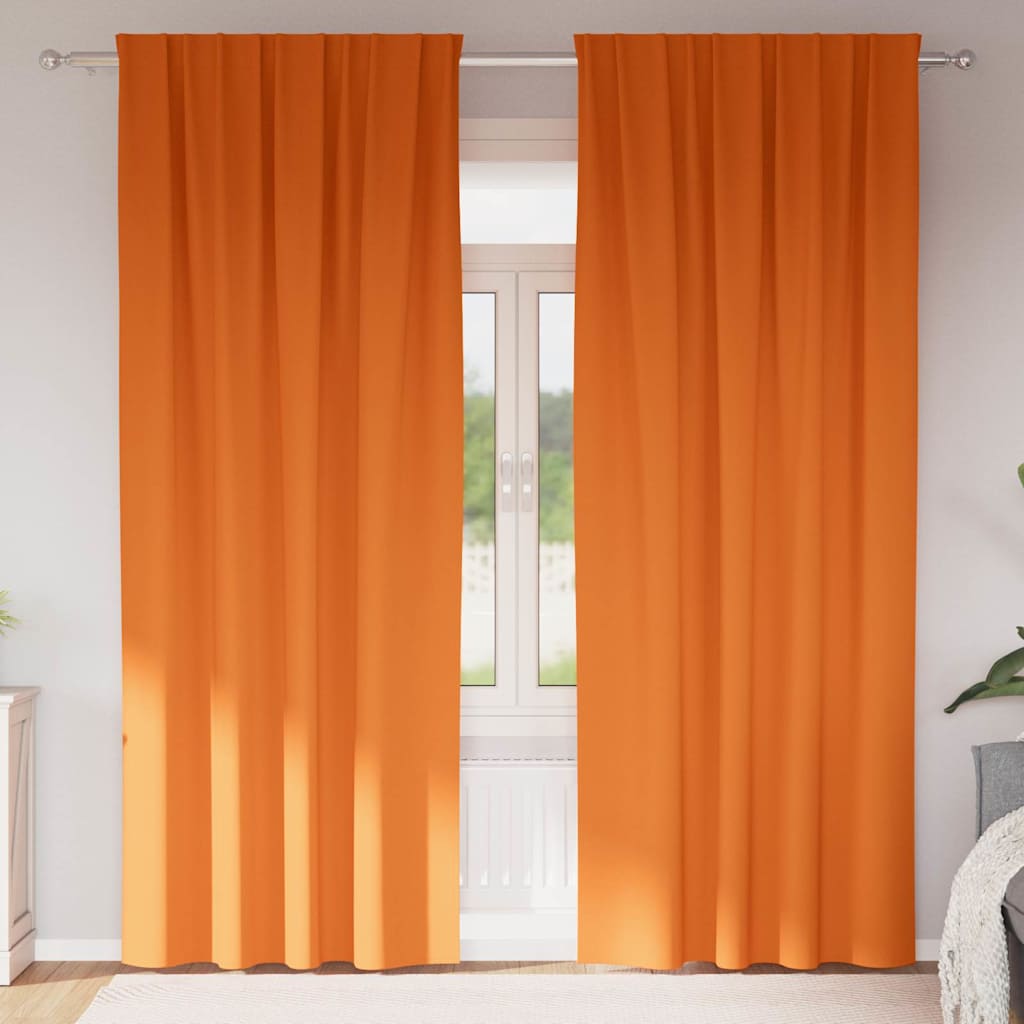 Blackout Curtains with Rings 2 pcs Bright Orange 225 x 140 cm