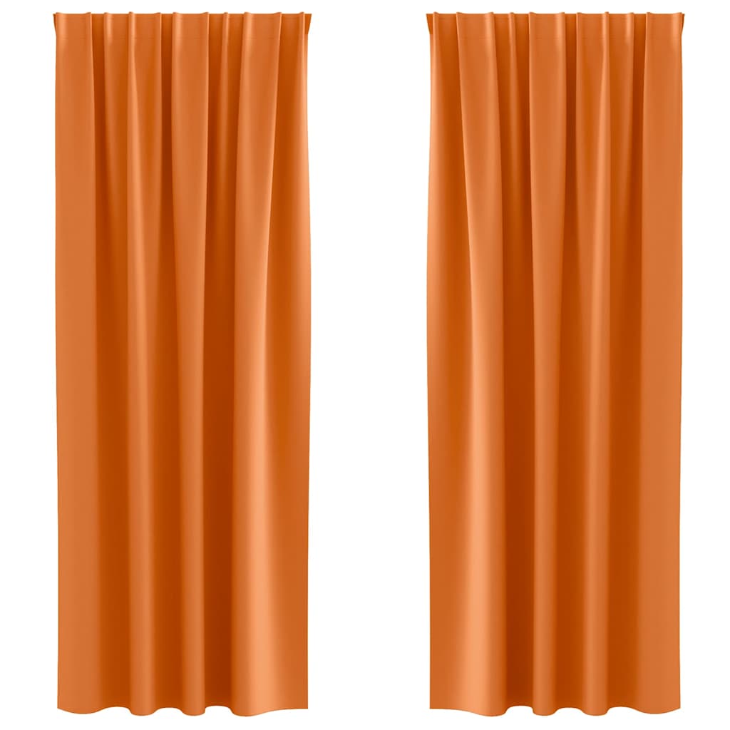 Blackout Curtains with Rings 2 pcs Bright Orange 225 x 140 cm