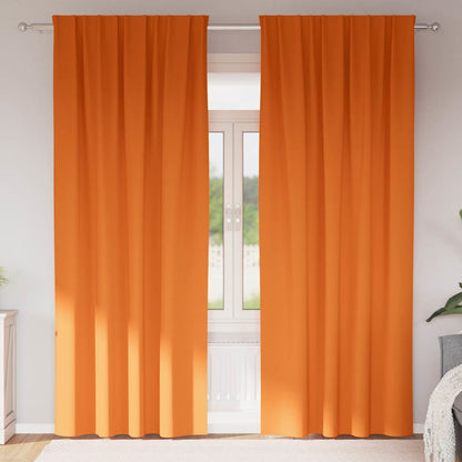 Blackout Curtains with Rings 2 pcs Bright Orange 245 x 140 cm