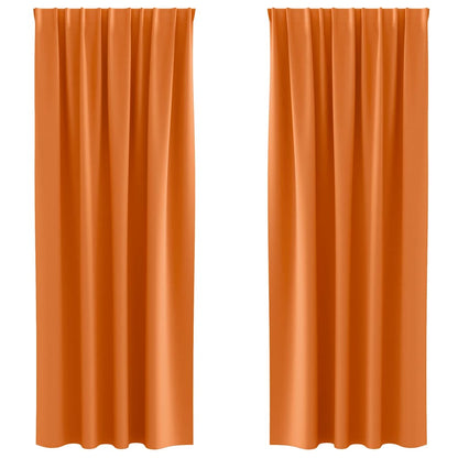 Blackout Curtains with Rings 2 pcs Bright Orange 245 x 140 cm