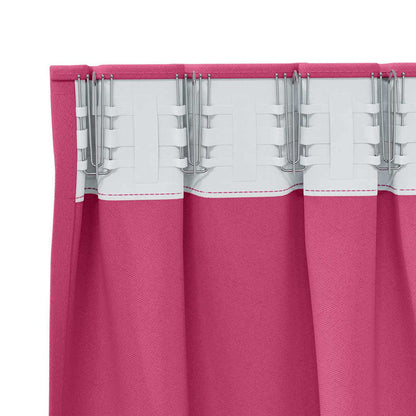Blackout Curtains with Rings 2 pcs Bright Pink 140 x 140 cm