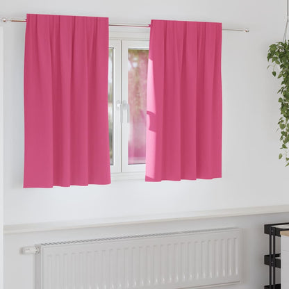 Blackout Curtains with Rings 2 pcs Bright Pink 140 x 140 cm