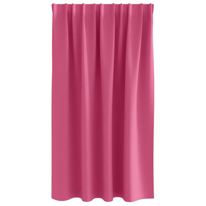Blackout Curtains with Rings 2 pcs Bright Pink 140 x 140 cm