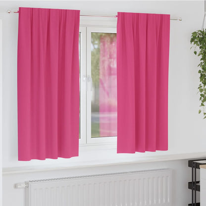 Blackout Curtains with Rings 2 pcs Bright Pink 175 x 140 cm